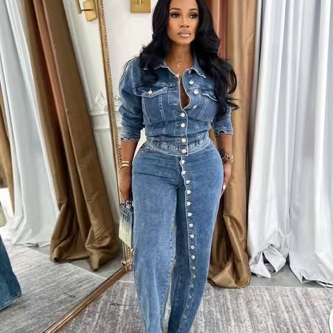 Jeans Suit Women Denim 2 Piece - đánh giá và giá Down Jacket Packable