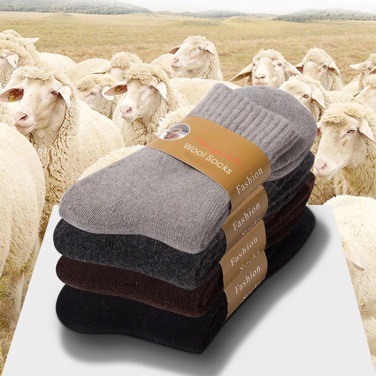 2 Pairs Winter Warm Socks Men' - đánh giá và giá Thermal Sock Wool